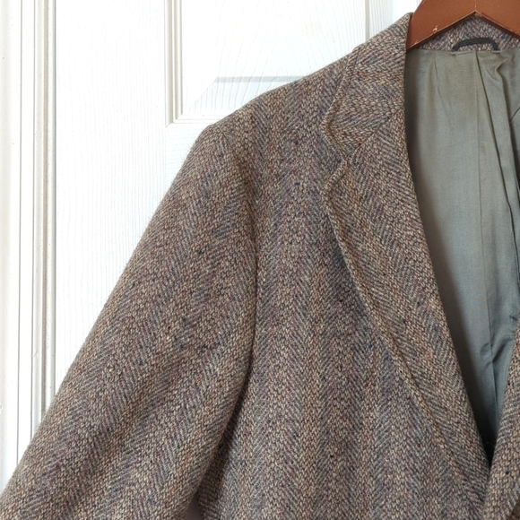 Tailored Classics by Levi Strauss 80's Vintage Tweed Wool Blazer Jacket Gray 42L - Picture 4 of 15